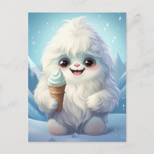 Yeti con una postal de helado (Anverso)