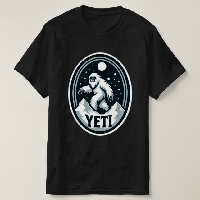 Yeti Viaja por la camiseta del monte Nieve (Diseño del anverso)