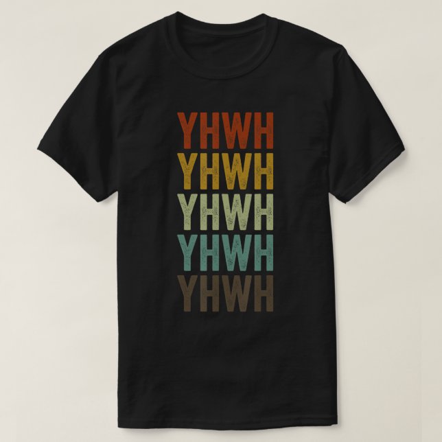 YHWH YHWH Yahweh Camiseta Hebrea (Diseño del anverso)