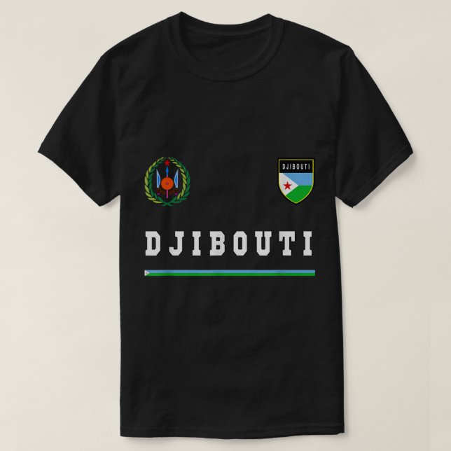 Yibuti SportSoccer Jersey Tee Flag Fútbol (Diseño del anverso)
