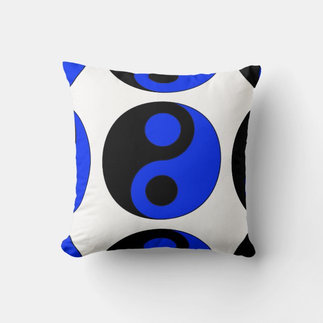 Yin azul y negro y Cojín decorativo Yang (Anverso)
