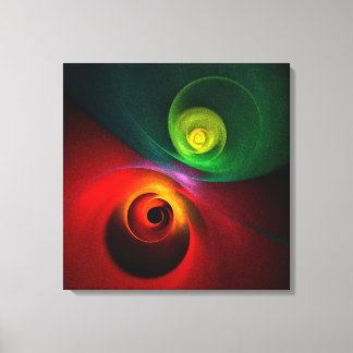 Yin Verde Rojo Yang Patrón de arte abstracto moder