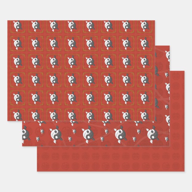 Yin y Yang el conjunto de papel de relleno de Koi (Set)