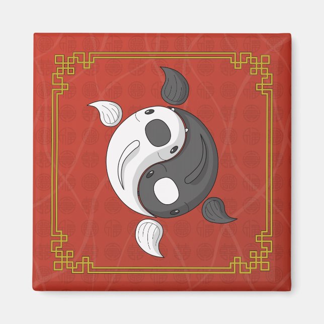 Yin y Yang el imán Koi (Frente)