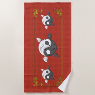 Yin y Yang la toalla de playa Koi