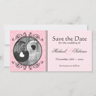 Yin y Yang Pink Floral Salven la tarjeta fotográfi