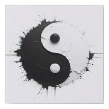 Yin Yang: Balance abstracto - Arte de salpicadura 