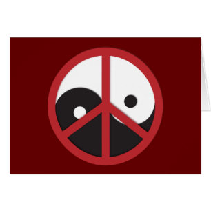 Yin-Yang con señal de paz - rojo