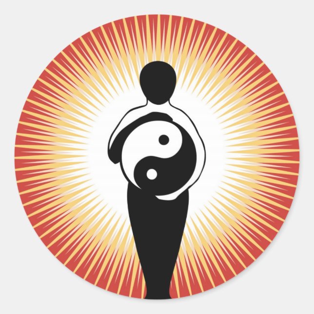 Yin Yang Figura pegatina (Anverso)