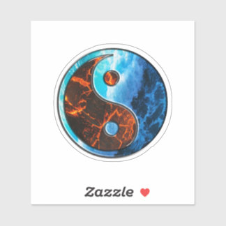 Yin Yang - Fuego y agua - Pegatina
