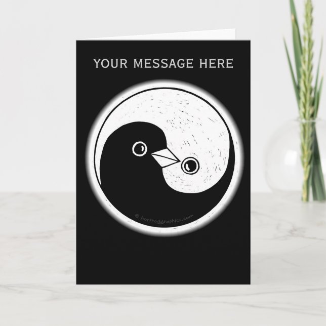 Yin Yang hace una tarjeta de saludo de paz y armon (Anverso)