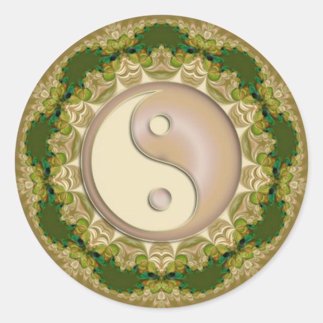 Yin Yang Latte Pegatina (Anverso)