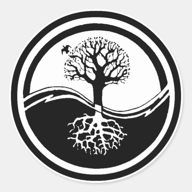 Yin Yang ~ Pegatina de árbol (Anverso)