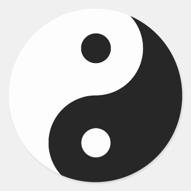 Yin Yang Round Pegatina (Anverso)