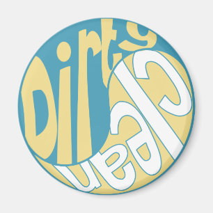 Yin Yang sucia limpieza de lavavajillas imán amari