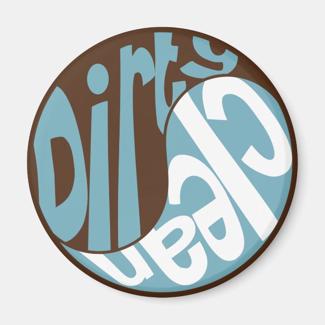 Yin Yang sucio limpiador lavavajillas imán marrón/ (Frente)