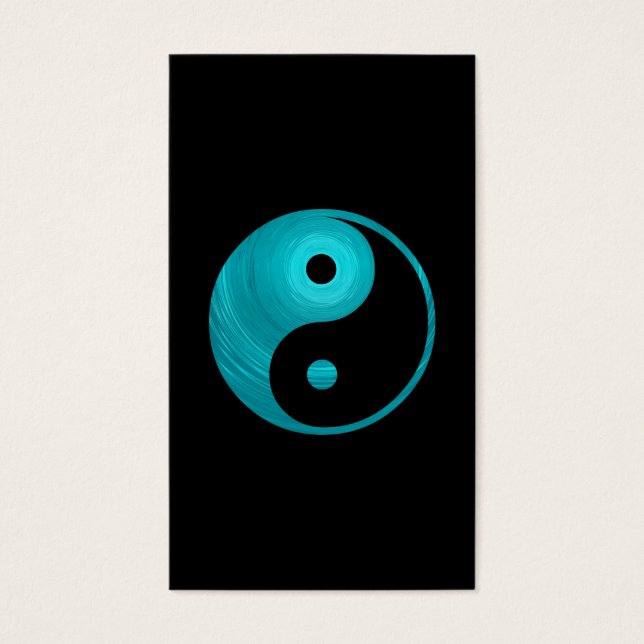 Yin Yang Verde azulada Blue Aqua Spiral Template B (Frente)