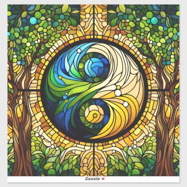 Yin Yang Vinyl Pegatina (Hoja)