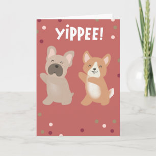 Yippee Dancing Dancing Dogs Felicitaciones Tarjeta