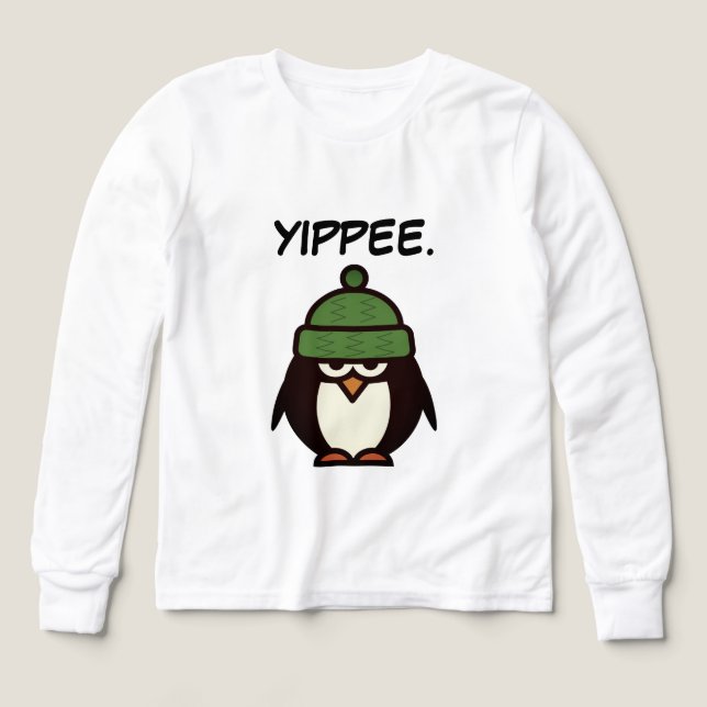 Yippee divertido pingüino de dibujos animados sarc (Diseño frontal)
