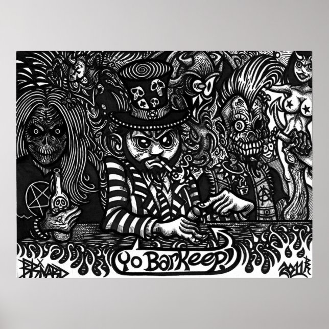 "¡Yo Barkeep!" Póster (Frente)