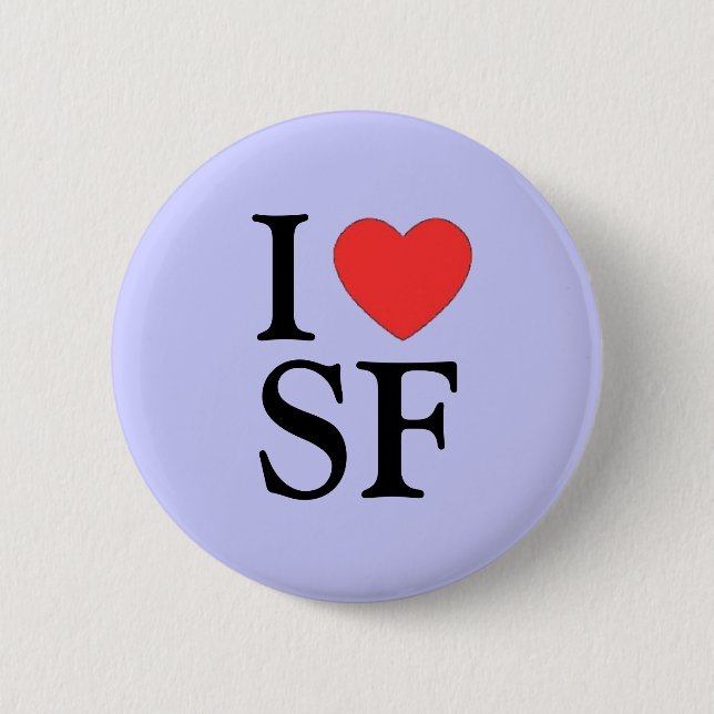 "Yo botón del corazón SF (San Francisco) "Pinback (Anverso)