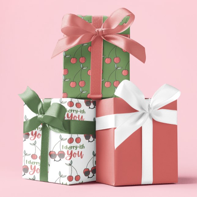 Yo Cherry-Ish Usted Envolviendo Hojas De Papel (Let someone special know that you, "Cherry-ish them" with these cute wrapping paper sheets! )