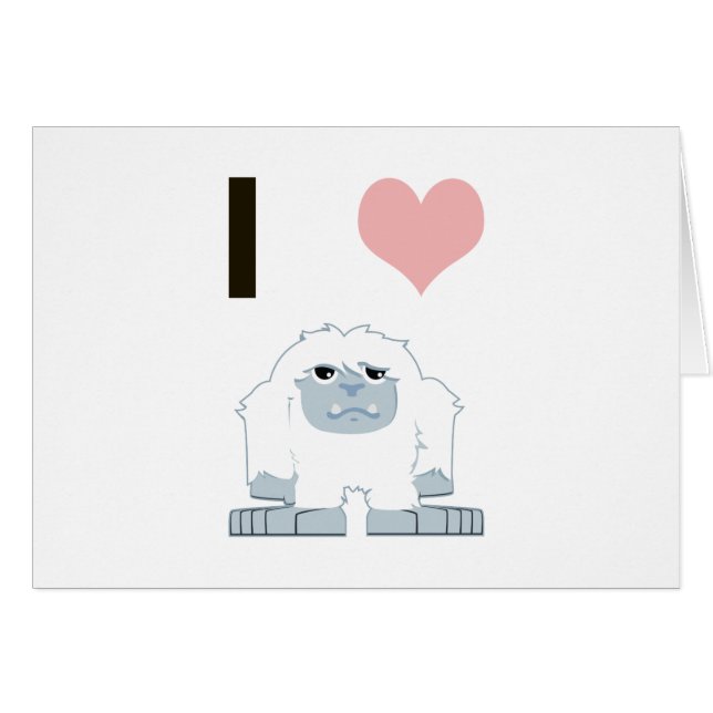Yo corazón a Yeti Personalizado lindo Monstruo de  (Anverso (Horizontal))