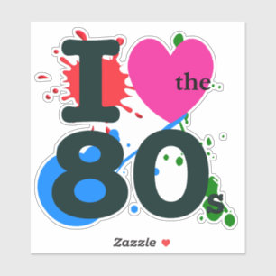 Yo corazón al Pegatina de los 80