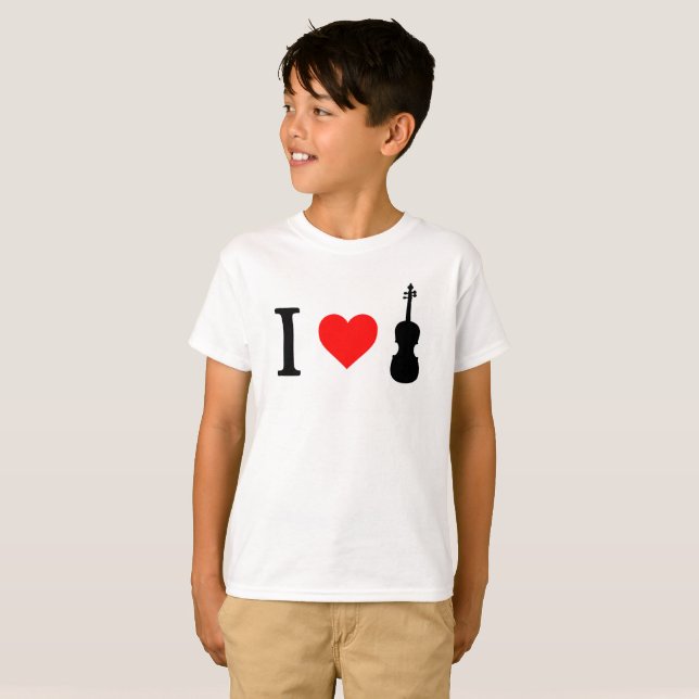 Yo corazón la camiseta de Violin Kid (Anverso completo)