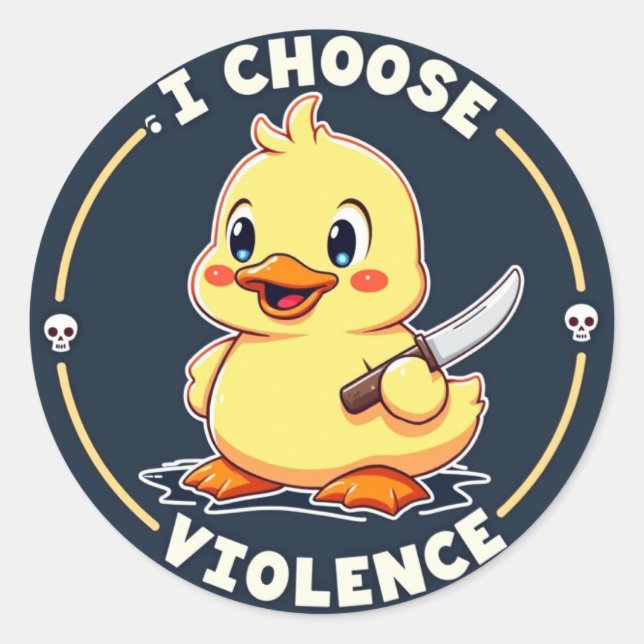 Yo elijo la violencia - Pegatina de pato dulce (Anverso)