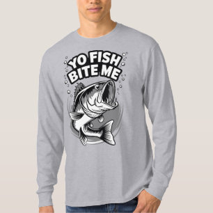 Yo Fish Me Comete Divertida Pesca Camiseta De Larg