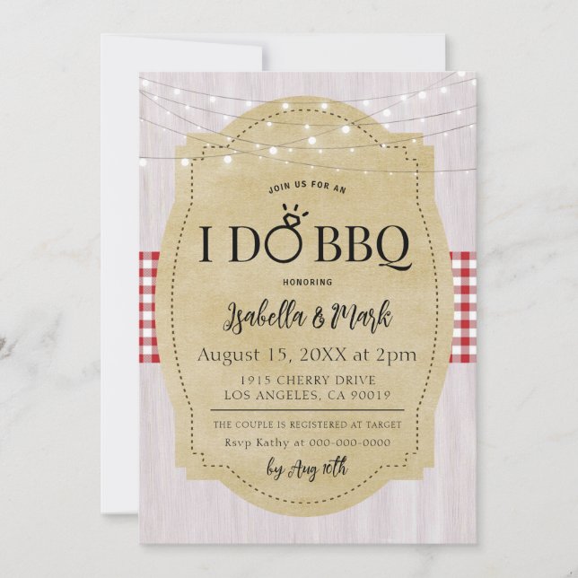 Yo hago barbacoa barbacoa novia ducha invitación (Anverso)