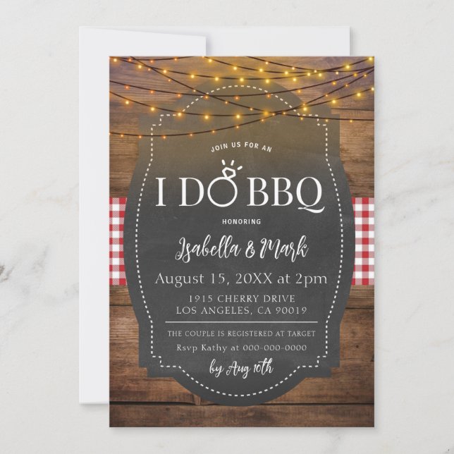 Yo hago barbacoa barbacoa novia ducha invitación (Anverso)