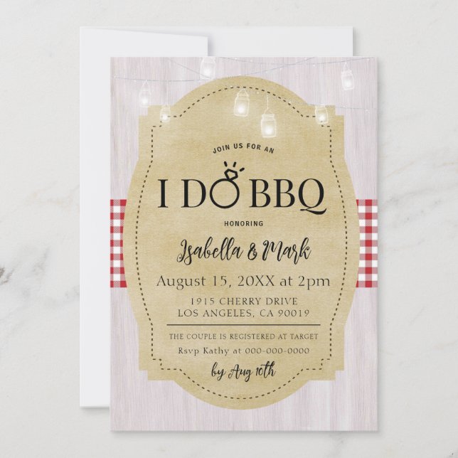 Yo hago barbacoa barbacoa novia ducha invitación (Anverso)