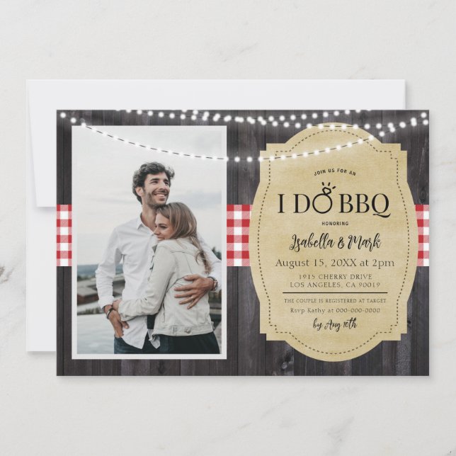 Yo hago barbacoa barbacoa novia ducha invitación (Anverso)