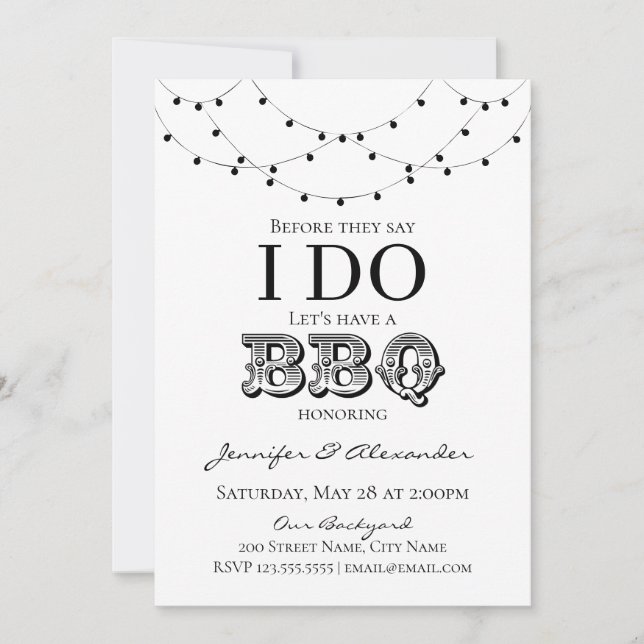 Yo hago BBQ Engagement Party Couples Shower (Anverso)