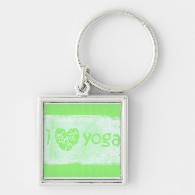 "yo llavero de la yoga del corazón" en verde (Frente)