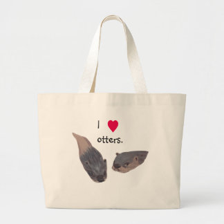 Yo, nutrias de corazón, lienzos con bolsas de tela