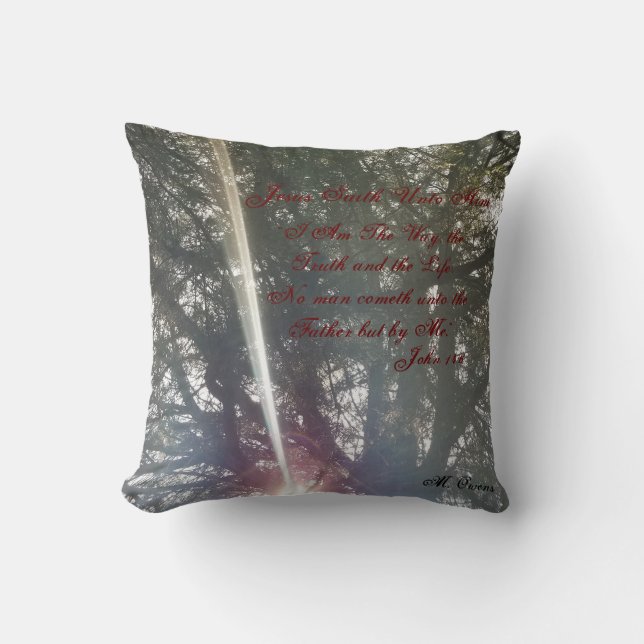 "Yo Soy El Camino" Almohada Decorativa De Naturale (Anverso)