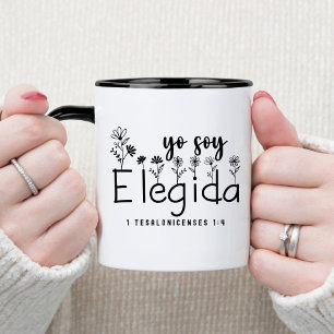 Yo Soy Elegida Taza de café cristiana en español