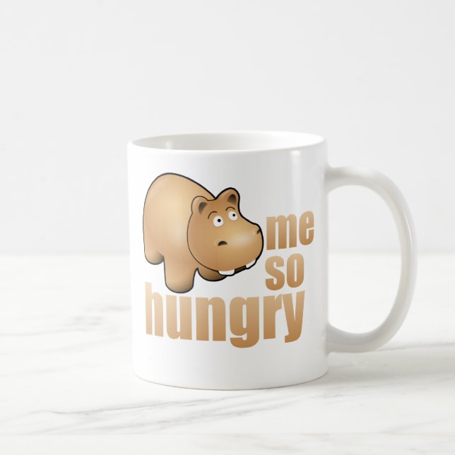 yo taza de café divertida tan hambrienta del (Derecha)