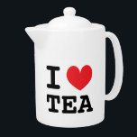 Yo té corazón regalo de tetera de cerámica para am<br><div class="desc">Me encanta el regalo de tetera de cerámica para los amantes del té. Personalizado color corazón y texto. Una idea de regalo divertida para los amantes del té.</div>