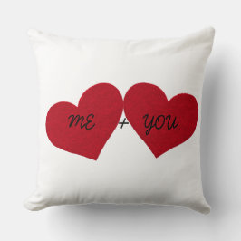 "Yo + Tú" almohada de arrojo de corazón