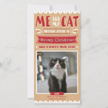 Yo y mi navidad 4x8 Photocard del gato