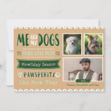 Yo y mi tarjeta de Navidad de los perros 5x7 (3