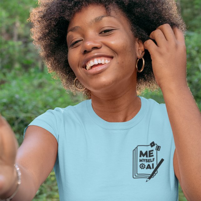 Yo, yo y AI, camiseta de mujeres de arte negro (Subido por el creador)