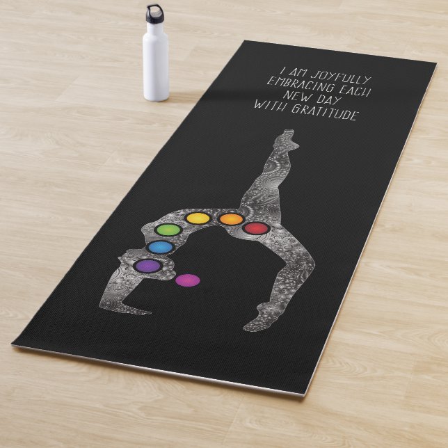 Yoga Chakra Pose Gratitude Yoga Mat - 13bl (In situ)