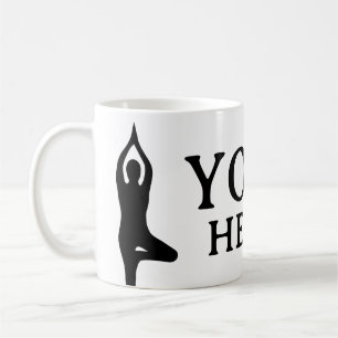 Yoga Curar taza de café con silueta de pose de árb