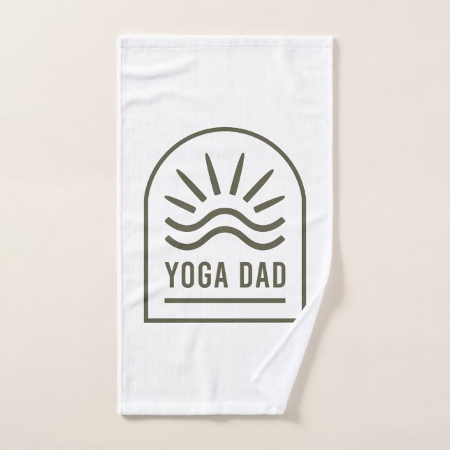 Yoga dad wellness yogi boho verde (Toalla de mano)
